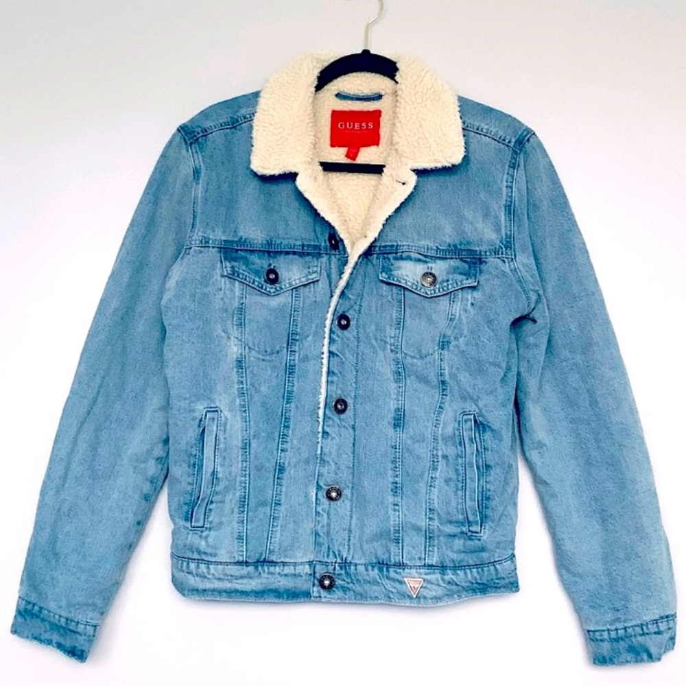 BRAND NEW GUESS SHERPA DENIM JACKET